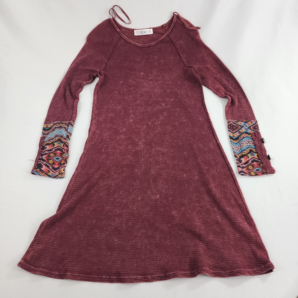 ABLE Dress Womens Medium M Burgundy USA made 217019-A Ladies